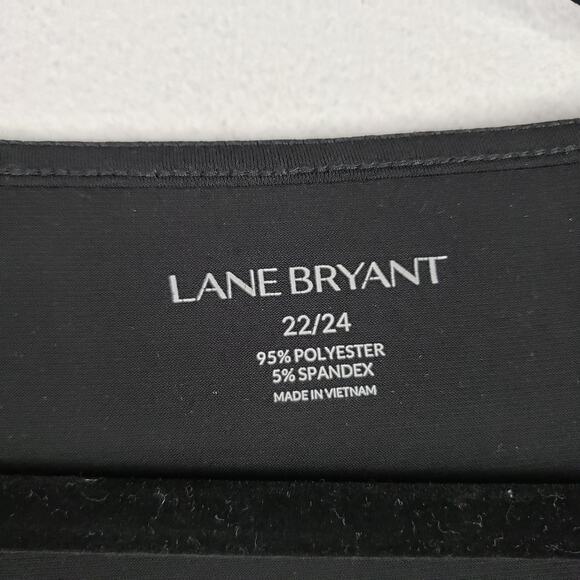 Lane Bryant Womens 22/24 Cap Sleeve Pleated Blouse Black Simple Capsule Wardrobe - Picture 2 of 8